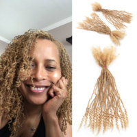 Extensions de cheveux dreadlocks bouclées blondes de 10 pouces, style Inter Locs, 0,2 cm, faites à la main, fabricant direct