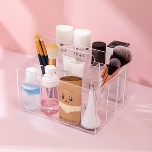 Smalto per unghie trasparente per sopracciglia espositore per matita per cosmetici scatola di plastica da tavolo Multi griglia per rossetto rack