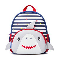 Sac à dos personnalisé avec logo, grande capacité, motif de requin, imperméable, sacs d'école pour garçons et filles, sac d'école en néoprène pour enfants