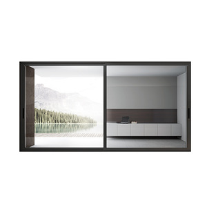 Portes coulissantes en verre aluminium sur mesure, double vitrage, <span class=keywords><strong>cloison</strong></span> en verre <span class=keywords><strong>coulissante</strong></span> extérieure, portes de garage métalliques <span class=keywords><strong>avec</strong></span> verre - Product Image 4