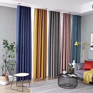 100% Polyester Cortinas Por Mayoreo undurchsichtiger Vorhang Blackout Wohnzimmer Einfache Vorhänge Einfarbig Les Rideaux Salon Moderne