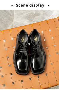 รองเท้าผู้ชายคุณภาพสูง หนังแท้ แบบผูกเชือก หัวแหลม กันลื่น ระบายอากาศได้ดี น้ำหนักเบา เหมาะสำหรับใส่ทำงาน หรือโอกาสทางการ ดูสง่างาม - Product Image 6