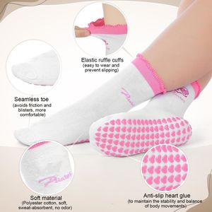 Tùy Chỉnh Màu Trắng Silicone Thể Thao Vớ Chống-Trượt Grip Non-Slip Cotton Crew Quần Short Cho Phụ Nữ Của Yoga Pilates Vớ Thực Hành Cho Mùa Thu - Product Image 5