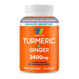 Turmeric Curcumin 95% Curcuminoids Capsules Adult Powder Supplement Ginger Black Pepper Supports Healthy Inflammation Promotes
