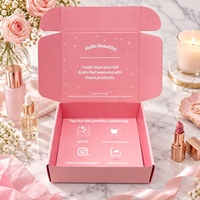 Boîte d'expédition personnalisée en carton ondulé rose pâle avec impression de message intérieur et fourniture d'emballage en gros pour les marques de beauté