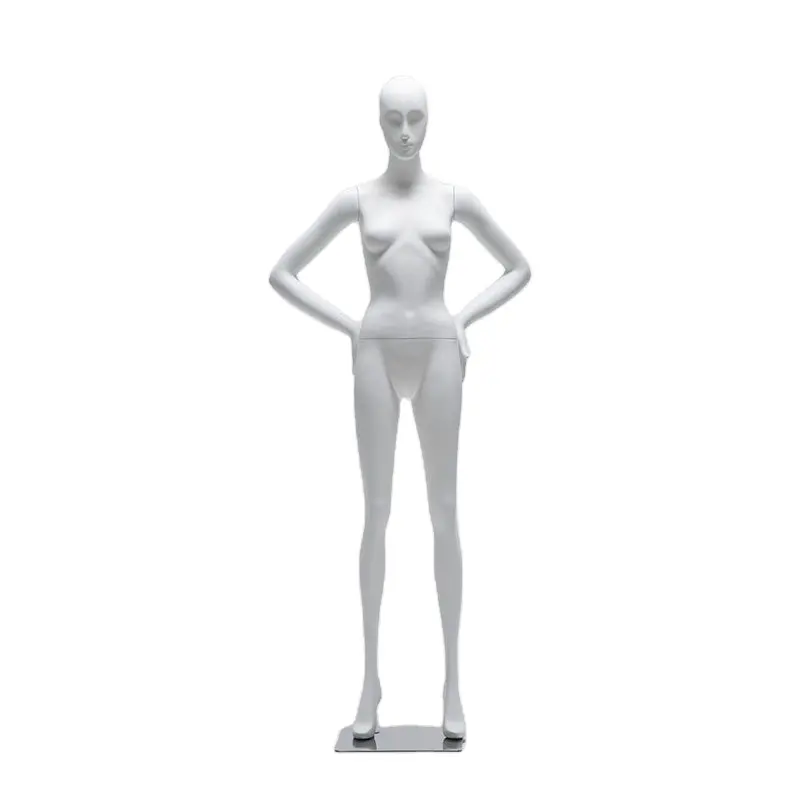 New Design Female Full-Body Model White Mushroom Head Dummy Model Clothing Mannequin Standing Fiberglass Mannequin