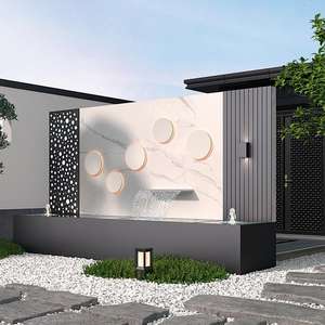 <span class=keywords><strong>Fontaine</strong></span> <span class=keywords><strong>murale</strong></span> d'eau sculptée à la main, grande, moderne, personnalisée, décoration <span class=keywords><strong>de</strong></span> jardin extérieure - Product Image 1