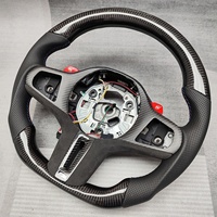Volant de direction en cuir perforé personnalisé J Auto Sports, en fibre de carbone, forme D, 3 branches, G20/G30/G32 - Noir, couleur de couture personnalisée
