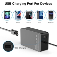 Chargeur d'ordinateur portable en gros 15V 4A 65W pour Microsoft Surface Pro 11, 10, 9, 8, 7+, 7, 6, 5, X, pour Windows Surface Laptop 7, 6, 5, 4, 3, 2, 1