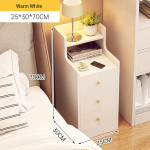 Chevet moderne minimaliste de haute qualité, fin et durable, écologique, avec étagère ouverte, pour la chambre à coucher, aspect crème, aspect artificiel - Product Image 1