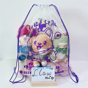 Sac à cordon transparent en PVC étanche personnalisé-Cadeaux promotionnels avec logo imprimé avec design réutilisable pour le commerce électronique, les festivals et l'image <span class=keywords><strong>de</strong></span> marque - Product Image 2