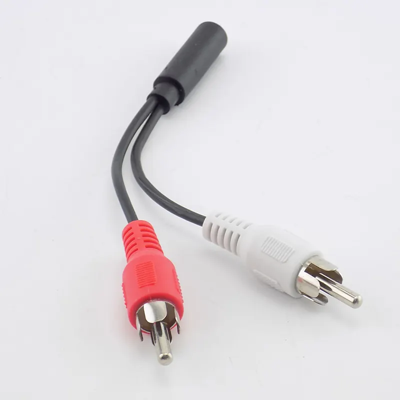 3,5 мм y-образным кабелем Женский до 2 штекер RCA кабель Splitter конвертер адаптер с разъемом подачи внешнего сигнала Aux удлинитель для ноутбука MP3/MP4 конверсионной линии