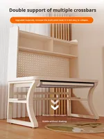 Bibliothèque intégrée moderne planche perforée en bois massif bureau bureau pour étudiant étude maison chambre ordinateur bureau