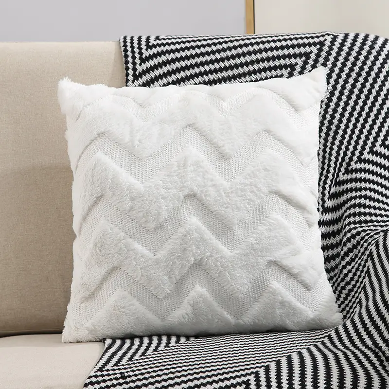 45x45 Luxury White Soft Plush Decorative Throw Pillow Covers for Bed Living Room Couch Sofa