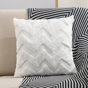 45x45 luxe blanc rose doux en peluche housse de coussin décoratif jeter oreiller couvre pour lit salon <span class=keywords><strong>canapé</strong></span> <span class=keywords><strong>canapé</strong></span> - Product Image 1