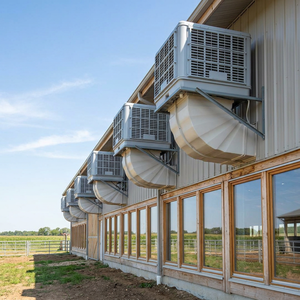 Ventilateur évaporatif mural à <span class=keywords><strong>sortie</strong></span> inférieure 3KW à grand débit d'air, avec tuyauterie personnalisée pour l'élevage, les fermes et les ateliers de production - Product Image 1