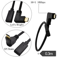 Vergoldetes Metall USB Typ-C Stecker auf Stecker Verlängerungskabel USB 3.1 Winkelstecker mit 5A Schnellladung auf Lager