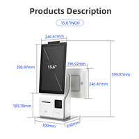 Vente d'usine tout-en-un Windows POS Machine avec imprimante tactile à double écran Kiosque de paiement alimentaire pour les opérations de caisse enregistreuse