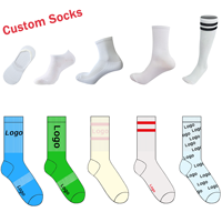 Échantillon gratuit, logo personnalisé, chaussettes en coton décontractées noires et blanches, chaussettes de sport antidérapantes, design de mode