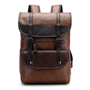 Sac à dos en <span class=keywords><strong>cuir</strong></span> PU vintage pour hommes, sacs rétro imperméables, sacs à dos pour ordinateur portable de voyage, sacs d'école pour affaires - Product Image 6