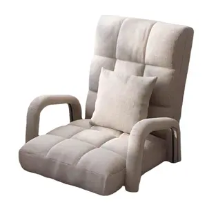 Chaise de sol pliante de salon en mousse à mémoire de forme à 5 positions réglable en usine avec support arrière