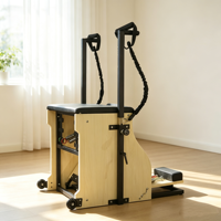 Chaise de Pilates en bois d'érable réglable et portable, personnalisable OEM, avec poignées métalliques, ensemble d'équipement durable pour studios de Pilates