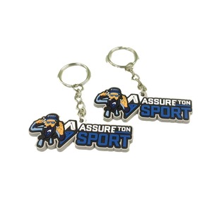 Precio de fábrica carta llavero PVC personalizado mini divertido PVC goma plana llavero 2d logo suave PVC llavero - Product Image 1