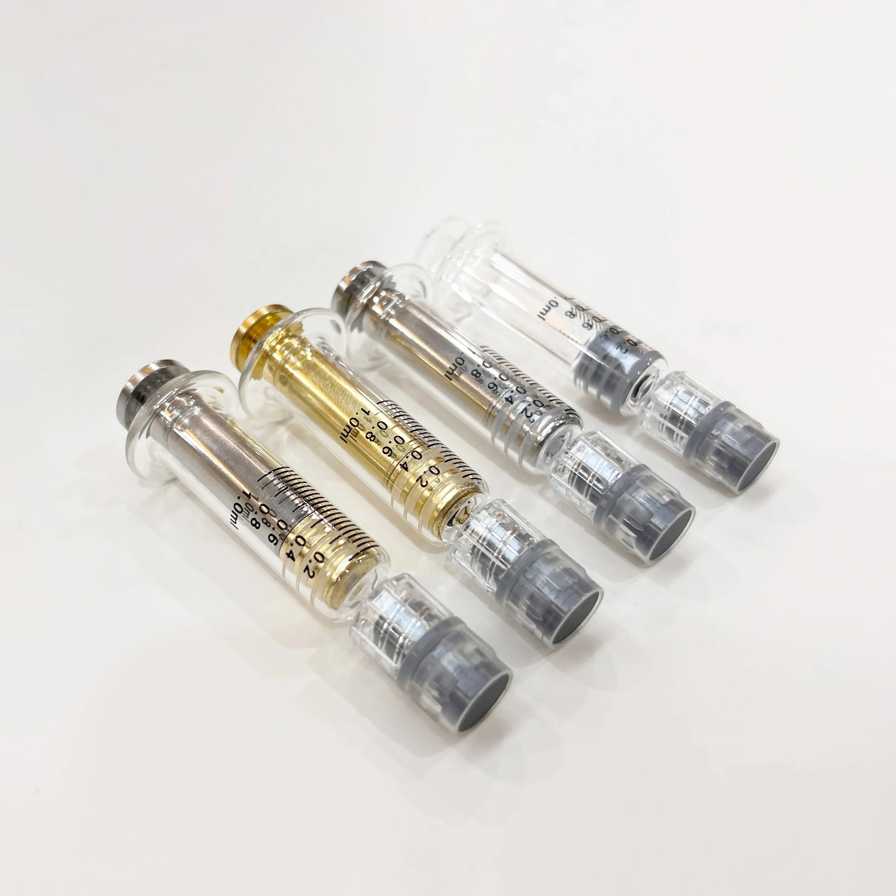 Empty oil distillate packaging 1ml glass luer lock syringe for oil