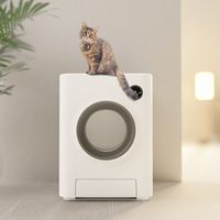 Smart Birds Flowers Rubik's Cube Bac à litière pour chat entièrement automatique avec pelle électrique pour excréments, entièrement fermé, 110V, 60L de capacité interne