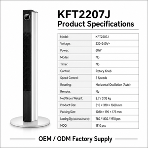Ventilateur intelligent de haute qualité, sans pales, vertical, en métal, oscillation à 90 degrés, 40 pouces, pour une ventilation optimale - Product Image 5