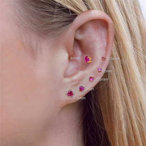 ROXI Fashion 6 pièces/ensemble Boucles d'oreilles clous en zircon étincelant pour femme, petites boucles d'oreilles piercing - Product Image 6