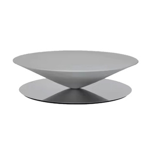 <span class=keywords><strong>Tavolino</strong></span> da Salotto in Vetro Artistico e Acciaio con Specchio Riflettente a Cono, <span class=keywords><strong>Tavolino</strong></span> Laterale Fluttuante - Product Image 6