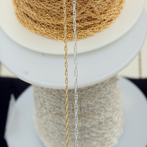 Chaîne en or 14K plaqué or, motif vague d'eau, 0,76 mm, bracelet côtelé <span class=keywords><strong>pour</strong></span> la fabrication de bijoux, en laiton durable, apprêts de bijouterie permanents - Product Image 6