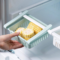 Étagère de rangement pour réfrigérateur en PP réglable, étagère de congélateur rectangulaire, support de rangement pour réfrigérateur, économiseur d'espace, tiroir pour contenants alimentaires de cuisine
