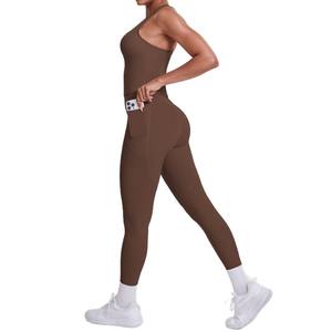 Vêtements de sport pour femmes ensemble de sport européen américain belle I Race Leggings de poche arrière Logo personnalisé Fitness serré - Product Image 5