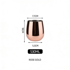 Vaso de Acero Inoxidable para Bebidas Frías, 350ml/530ml/600ml, Reutilizable, Moderno, para Bar, con Acabado en Cobre, Oro y Plata - Product Image 6