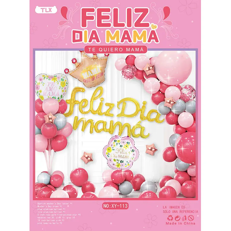 Groothandel Feliz Dia Mama Spaanse Happy Mother 'S Day Themafeest Decoratie Ballon Globos Set