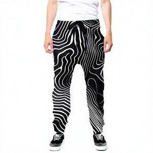 OEM Service Lightweight Canvas Flat Front Quick Dry Long <b>Trousers</b> Custom Design Casual Beach Digital Print Wide Leg Pants Men - Product Image 4
