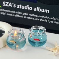Modernes Design Glas Fisch Vase Blase Dekoration Handgemachte Aroma therapie Gel Wachs Duft kerze für Home Office für Feiertage für