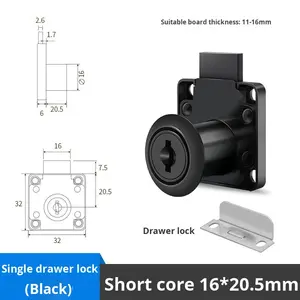 आधुनिक जस्ता मिश्र धातु कार्यालय डेस्क दराज लॉक सिलेंडर ने कंप्यूटर डेस्क कैबिनेट फर्नीचर लॉक कुंजी के साथ - Product Image 6