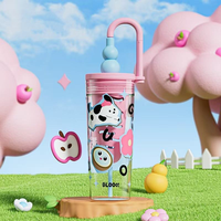 Bouteille d'eau sans BPA C713, design cartoon, pour garçons, filles, étudiants, sport, gourde créative pour enfants, gobelet en plastique