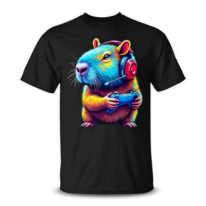 Capybara <b>Gamer</b> <b>T</b>-<b>Shirt</b> Short Sleeve Crew Neck Digital Printing Unisex Adult Sports And Games - Product Image 2