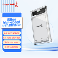 Estuche transparente HDD SSD de 2,5 pulgadas con USB 3,0 tipo C portátil externo SATA caja de disco duro bolsa cerrada caja de disco duro