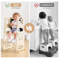 Tour d'apprentissage pour bébé en bois, tabouret d'apprentissage en bois pour enfants, meubles Montessori, aide de cuisine réglable en hauteur pour tout-petits