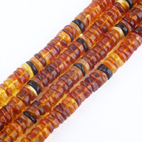 Perles d'ambre baltique naturel, perles en éclats de pierres précieuses, brins de perles d'ambre rouge pour la fabrication de colliers et de bijoux DIY