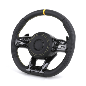 <span class=keywords><strong>Volant</strong></span> en cuir semi-perforé personnalisé en fibre de carbone <span class=keywords><strong>Mercedes</strong></span> Benz GT 63 CLA CLC Classe C <span class=keywords><strong>W208</strong></span> W117 Mat/Haut brillant - Product Image 5
