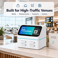 Máquina de Carga Compartida para Escritorio, 4 Ranuras, Gabinete de Carga Portátil con Pantalla Integrada, Solución de Carga Móvil Comercial