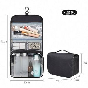 Bolsa de Maquillaje de Viaje con Cierre para el Día del Padre 2025, Bolsa de Cosméticos Impermeable de PVC y Tela Oxford, Bolsa de Aseo Colgante con Gancho - Product Image 2