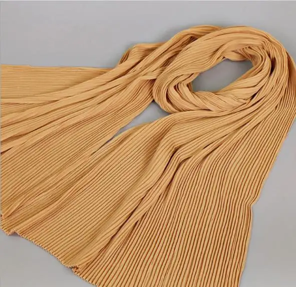 2020 best seller cheaper wholesale malaysia scarf plain chiffon pleated hijab shawl