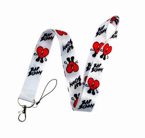 Cartoon stampato Star Singer <span class=keywords><strong>Bad</strong></span> Bunny Long Strap cordino per telefono cordini appesi in poliestere - Product Image 3